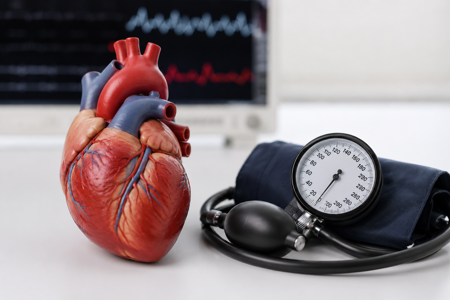 Anatomical heart or blood pressure concept